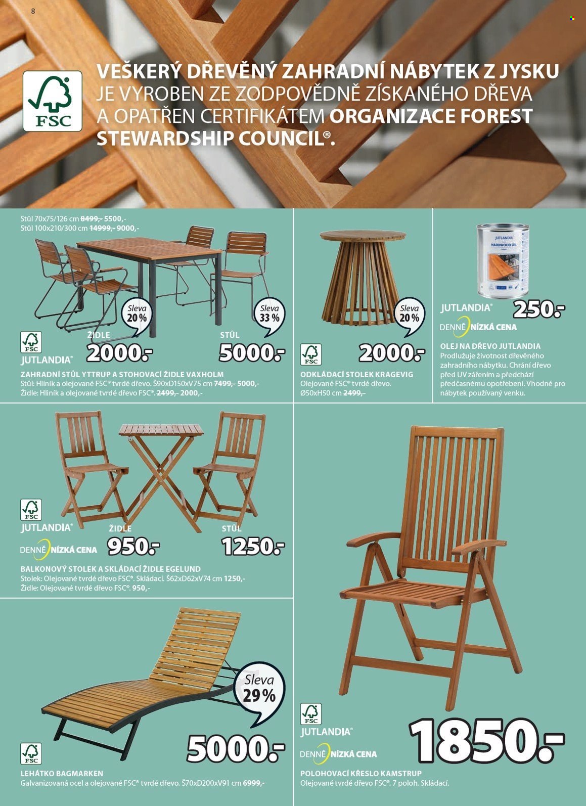 thumbnail - Leták JYSK - 22.4.2024 - 28.5.2024 - Produkty v akci - židle, zahradní židle, stůl, skládací židle, stolek, balkonový stolek, lehátko, křeslo, polohovací křeslo, zahradní nábytek, zahradní křeslo. Strana 9.