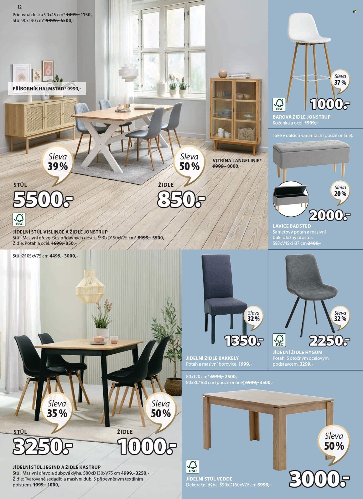 thumbnail - Leták JYSK - 22.4.2024 - 28.5.2024 - Produkty v akci - příborník, jídelní stůl, stůl, jídelní židle, židle, vitrína, barová židle, lavice. Strana 13.