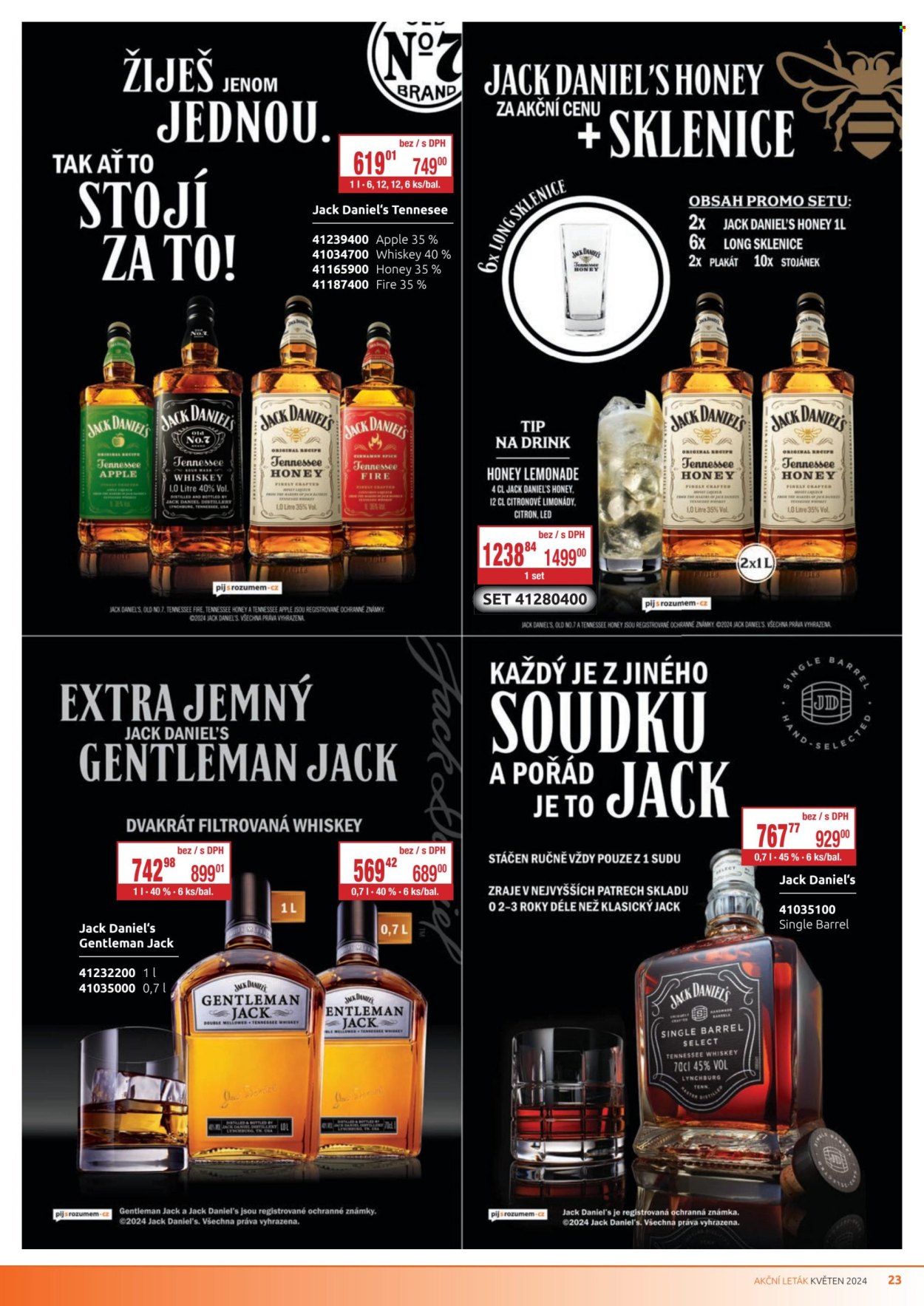 thumbnail - Leták PEAL - 1.5.2024 - 31.5.2024 - Produkty v akci - limonáda, alkohol, whisky, Jack Daniel’s, Gentleman Jack. Strana 23.