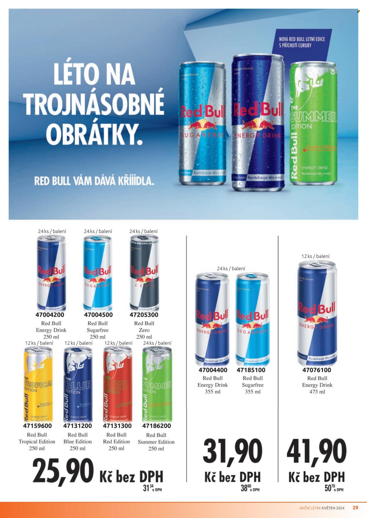thumbnail - Leták PEAL - 1.5.2024 - 31.5.2024 - Produkty v akci - energetický nápoj, Red Bull. Strana 29.
