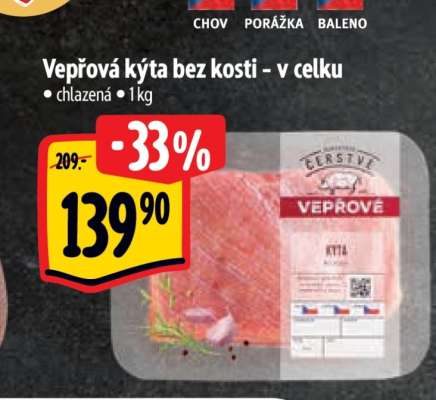 Vepřová kýta bez kosti – v celku