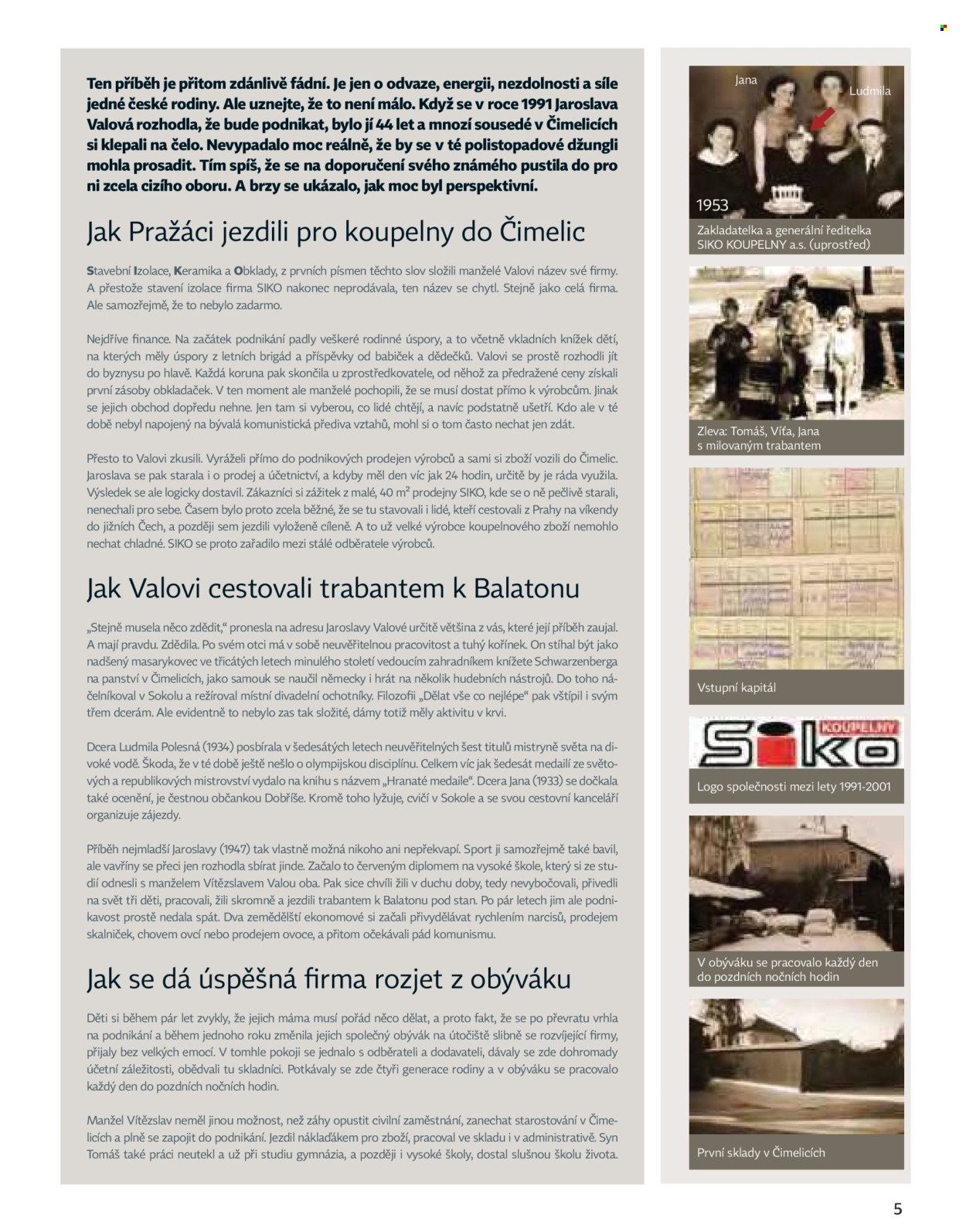 Leták SIKO KOUPELNY. Strana 1