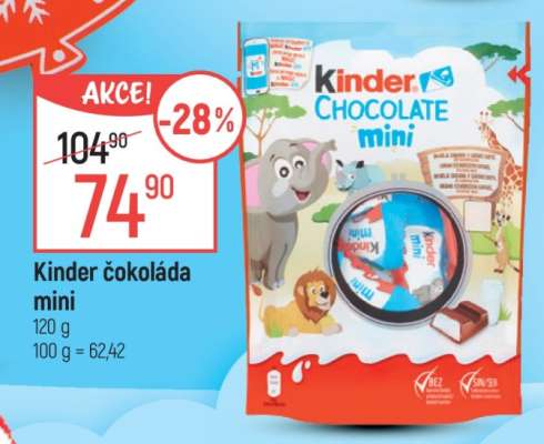 KINDER ČOKOLÁDA MINI