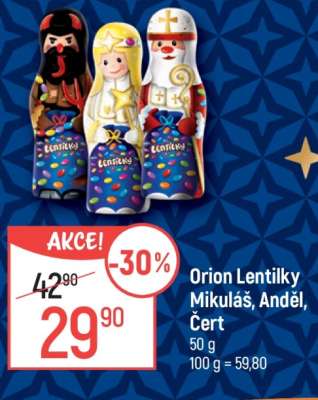 Orion Lentilky Mikuláš, Anděl, Čert