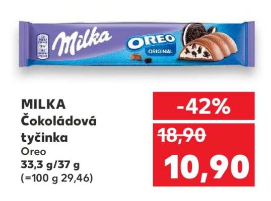 MILKA Čokoládová tyčinka Oreo