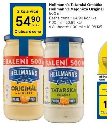 Hellmann's Tatarská Omáčka / Majonéza Originál