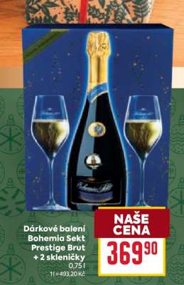 Dárkové balení Bohemia Sekt Prestige Brut + 2 skleničky