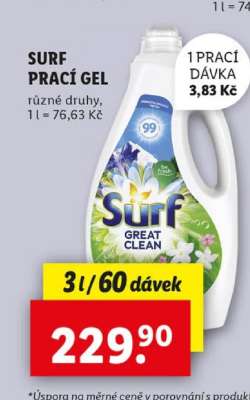 Surf prací gel