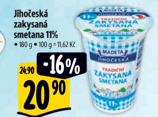 Jihočeská zakysaná smetana 11 %