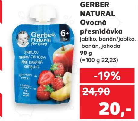 GERBER NATURAL Ovocná přesnídávka