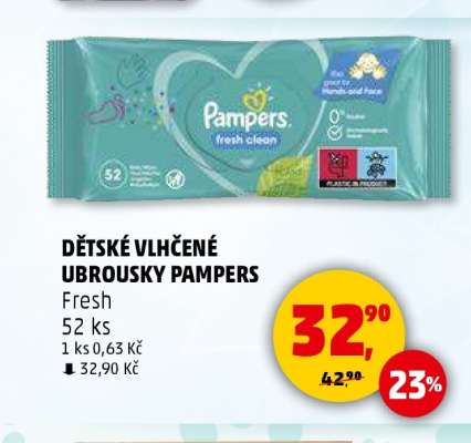 DĚTSKÉ VLHČENÉ UBROUSKY PAMPERS*