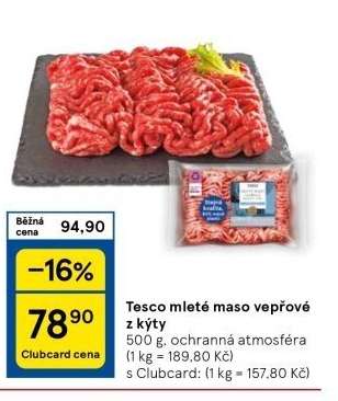 Tesco mleté maso vepřové z kýty