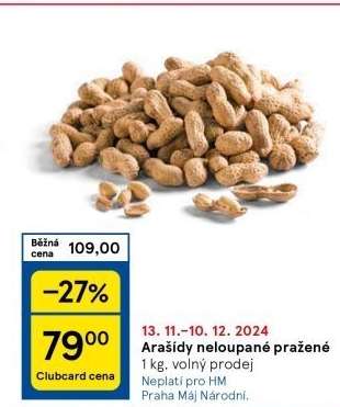 Arašídy neloupané pražené