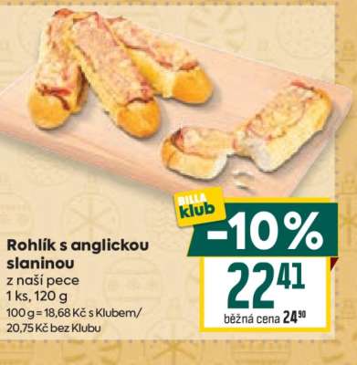 Rohlík s anglickou slaninou