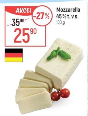 Mozzarella 45 % t. v s.