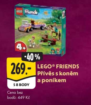 LEGO® FRIENDS Přívěs s koněm a poníkem