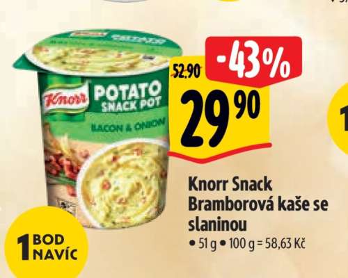 Knorr Snack Bramborová kaše se slaninou