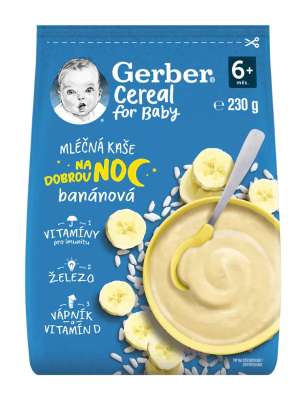 Gerber Cereal mléčná kaše banánová Dobrou noc