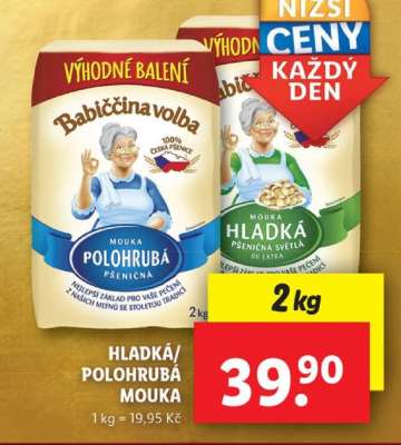 Hladká/Polohruhá Mouka