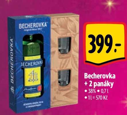 Becherovka + 2 panáky