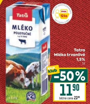 Tatra Mléko trvanlivé 1,5%