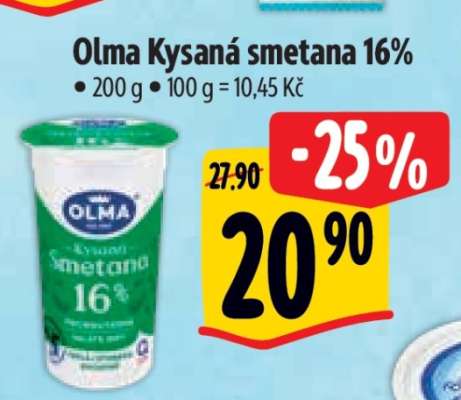 Olma Kysaná smetana 16%