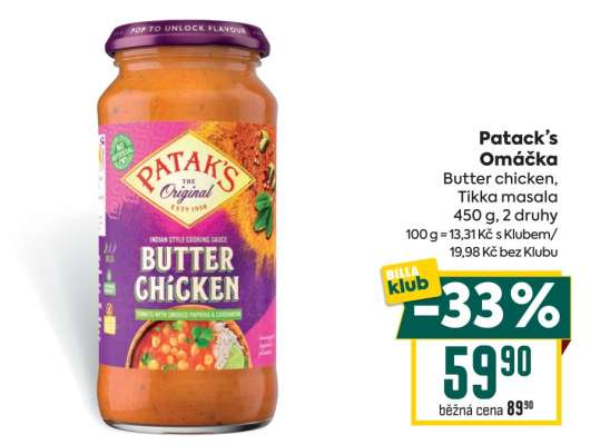 Patak's Omáčka Butter Chicken