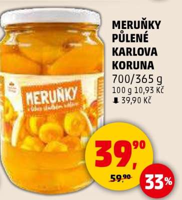 MERUŇKY PŮLENÉ KARLOVA KORUNA