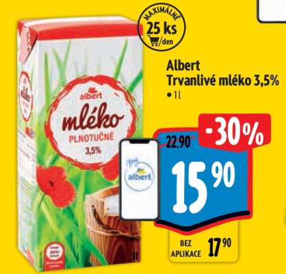 Albert Trvanlivé mléko 3,5%