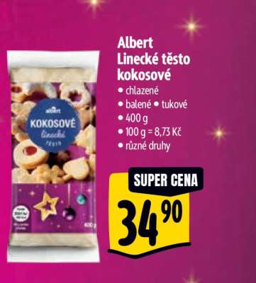 Albert Linecké těsto kokosové