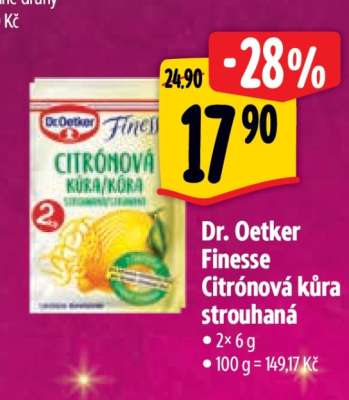 Dr. Oetker Finesse citronová kůra strouhaná