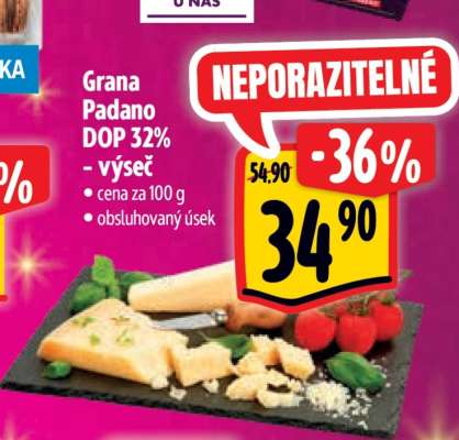 Grana Padano DOP 32% výseč