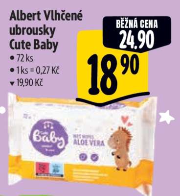 Albert Vlhčené ubrousky Cute Baby