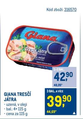 Giana Tresčí játra •