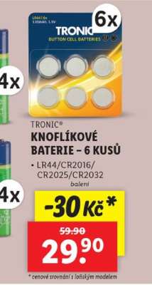 TRONIC Knoflíkové baterie