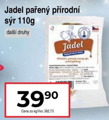 Jadel pařený přírodní sýr 110g