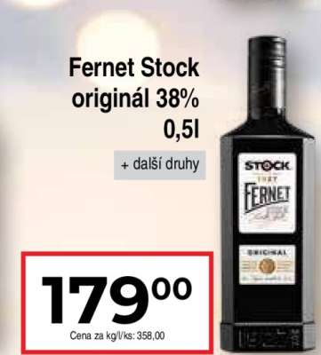 Fernet Stock originál 38% 0,5l