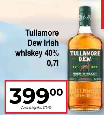 Tullamore Dew irish whiskey 40% 0,7l