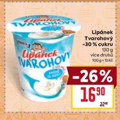 Lipánek Tvarohový -30 % cukru