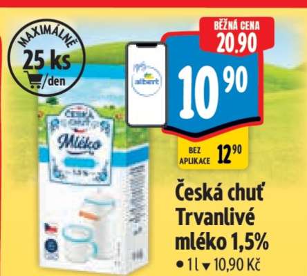 Česká chuť Trvanlivé mléko 1,5%