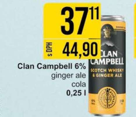 Clan Campbell 6% ginger ale cola