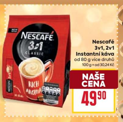 Nescafé 3v1, 2v1 instantní káva