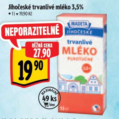 Jihočeské Trvanlivé mléko 3,5%