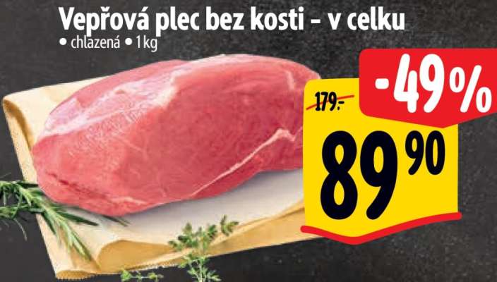 Vepřová plec bez kosti v celku