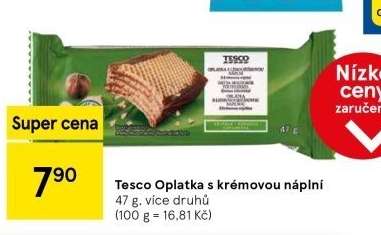 Tesco Oplatka s krémovou náplní