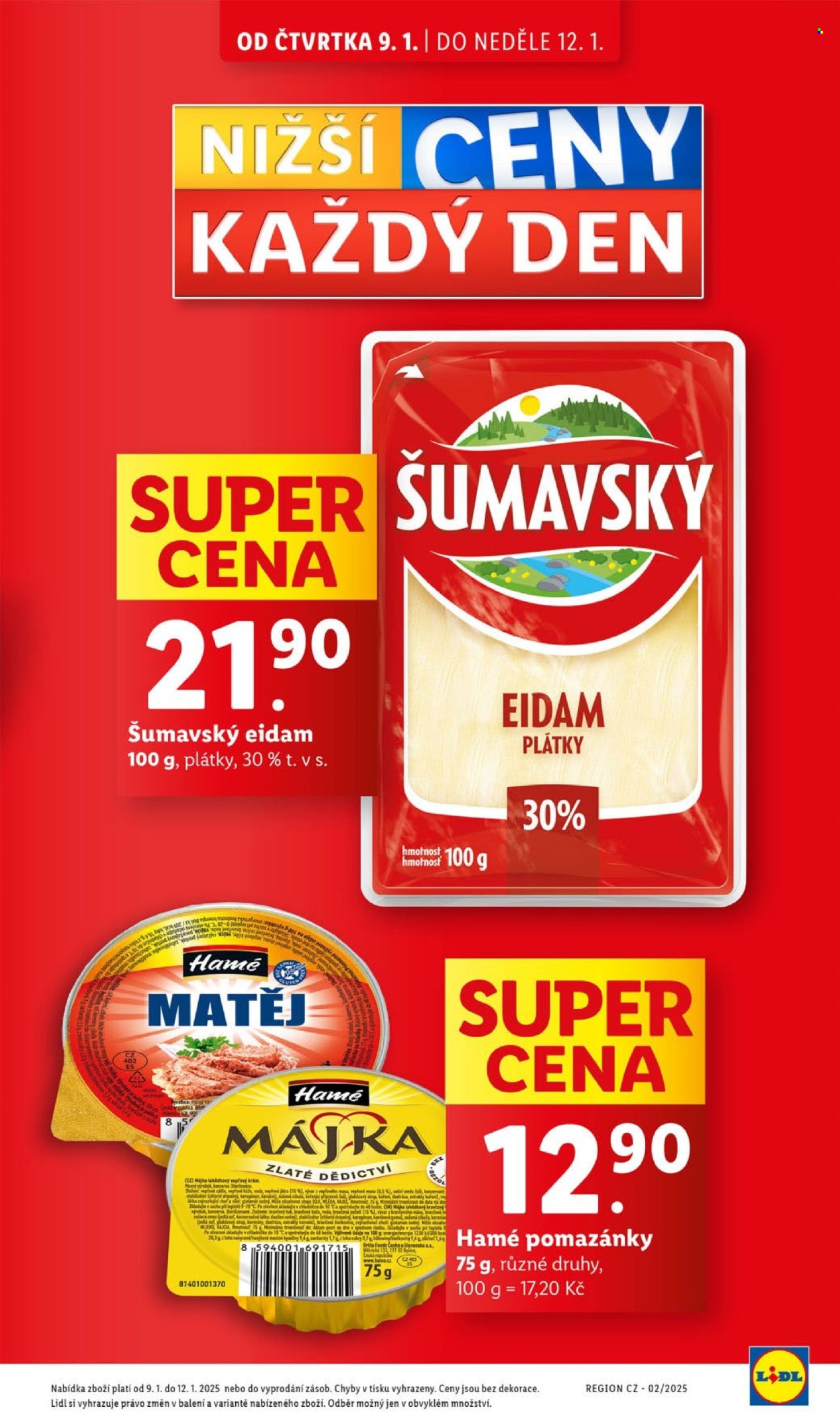 Leták Lidl - 9.1.2025 - 12.1.2025. Strana 1