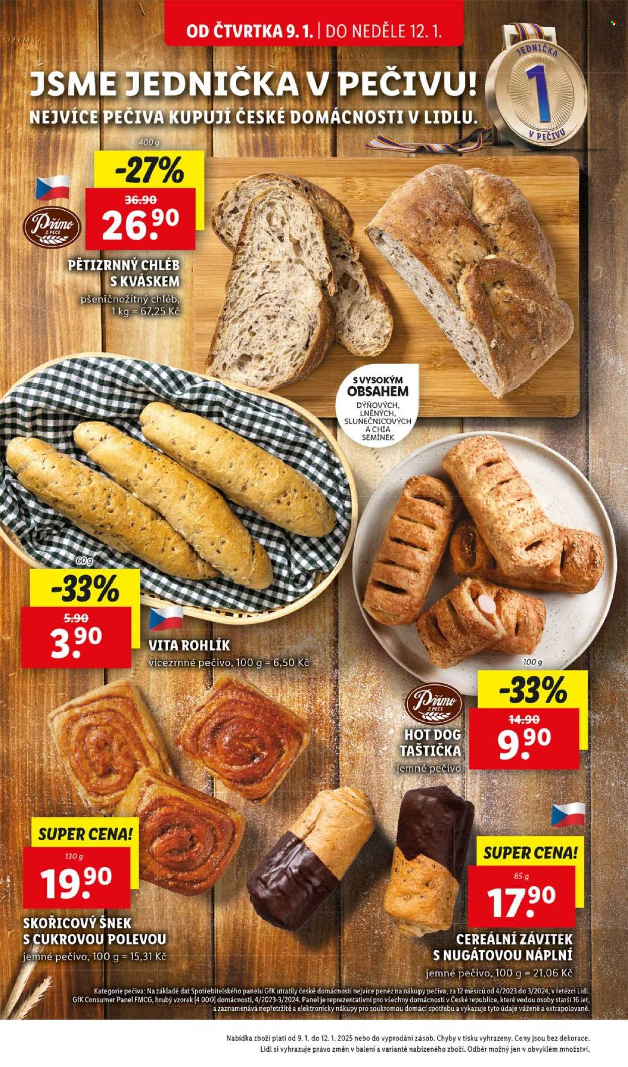 Leták Lidl - 9.1.2025 - 12.1.2025. Strana 1