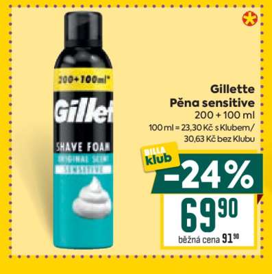 Gillette Pěna sensitive 200 + 100 ml