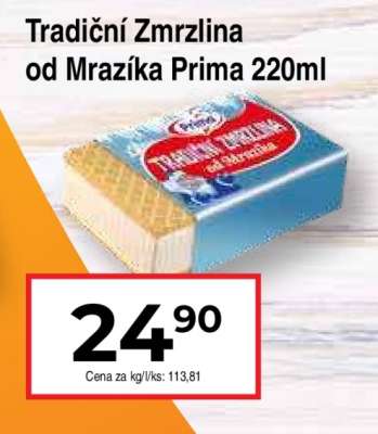 Tradiční Zmrzlina od Mrazíka Prima 220ml