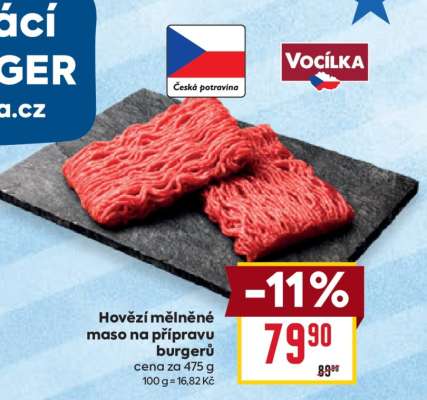 Hovězí mleté maso na přípravu burgerů